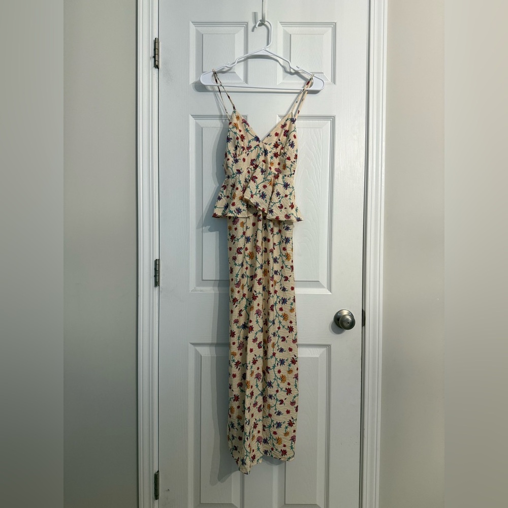 New Future Collective Jenny K. Lopez Dress Midi Ruffle Floral Sleeveless